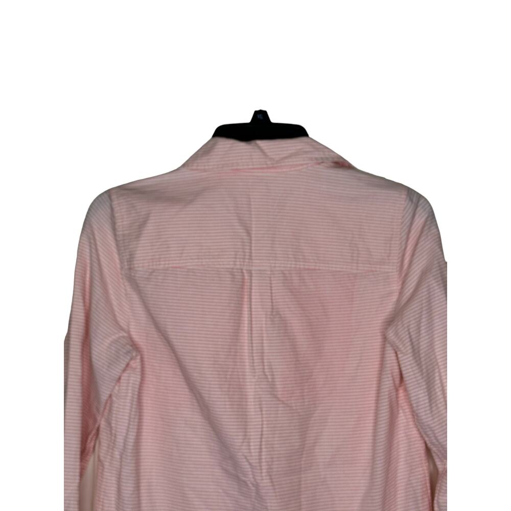 J.Crew Women's Top Shirt Embroidered Striped Long Cuffed Sleeve Button Pink XS - Picture 10 of 10